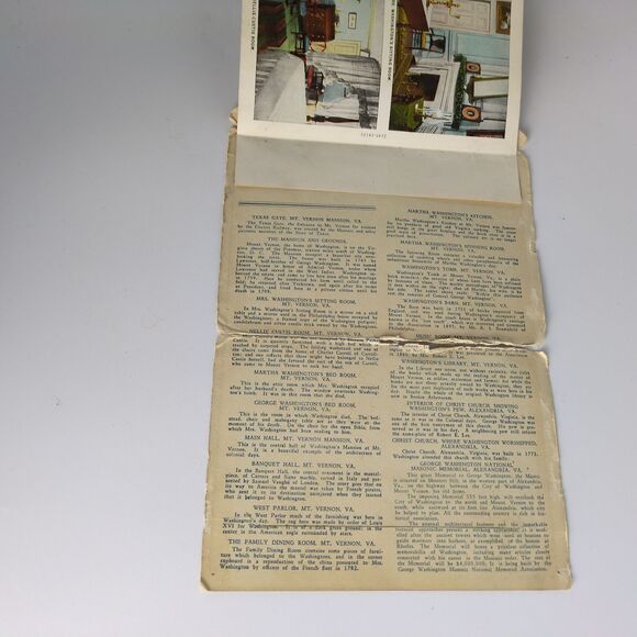 George Washington's Mansion Mt Vernon Virginia 1920s Fold-Out Postcards VA 1927 - Picture 10 of 11